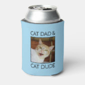 Cat Vater Typ Vathers Day Custom 2-Foto Text Blue Dosenkühler (Kanne Rückseite)