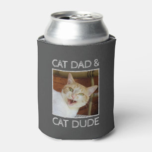 Cat Vater Typ Vathers Day Custom Text 2 Foto Grau Dosenkühler