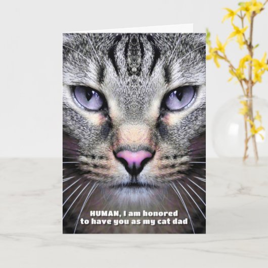 Cat Vater Vatertag Karte (Gelbe Blume)