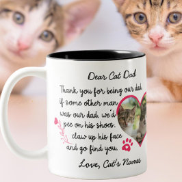 Cat Vater Vielen Dank, dass Sie unser Vater & Cust Zweifarbige Tasse