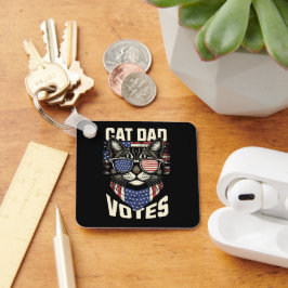 Cat Vater wählt Niedlich die amerikanische Flagge Schlüsselanhänger