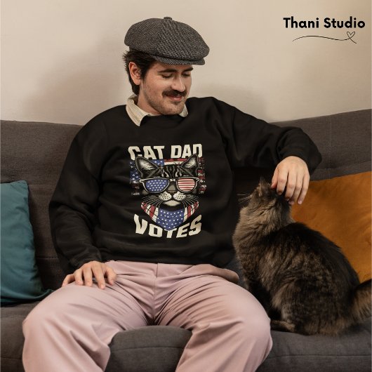 Cat Vater wählt Niedlich die amerikanische Flagge Sweatshirt