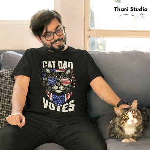 Cat Vater wählt Niedlich die amerikanische Flagge T-Shirt
