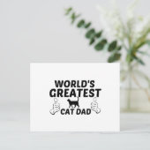 CAT-VATER WELTBEST POSTKARTE (Stehend Vorderseite)
