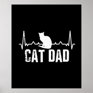 Cat-Vater zum Vatertag Cat Retro Produkt Poster
