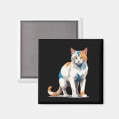 Cat Vector Art mit lebhaften Farben Magnet (Vorderseite/Rückseite)