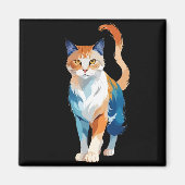 Cat Vector Art mit lebhaften Farben Magnet (Vorne)