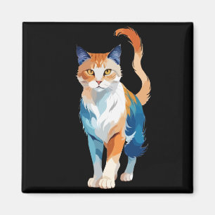 Cat Vector Art mit lebhaften Farben Magnet