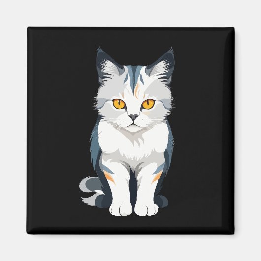 Cat Vector Art mit lebhaften Farben Magnet (Vorne)