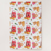 Cat verrückte Aquarell Spaß Cartoon Mäuse Muster Puzzle (Vertikal)