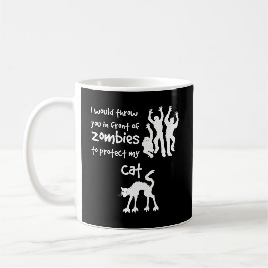 Cat Versus Zombies Funny Horror Cat Lovers Kaffeetasse (Links)