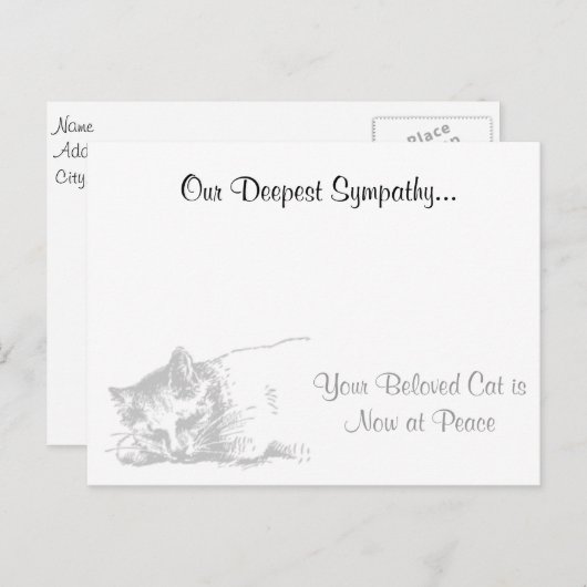 Cat Veterinary Beileid Postkarte (Vorne/Hinten)