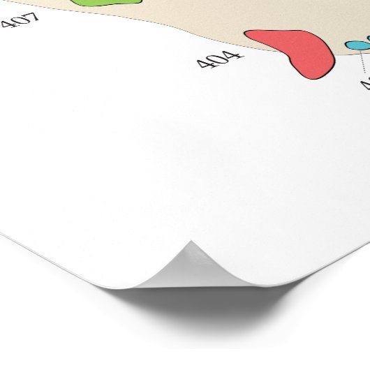 Cat Veterinary Dental Chart Poster (Ecke)