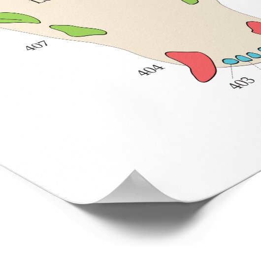 Cat Veterinary Dental Tooth Chart Poster (Ecke)