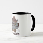 Cat Vibes – Cool Graue Katze Tasse (VorderseiteRechts)