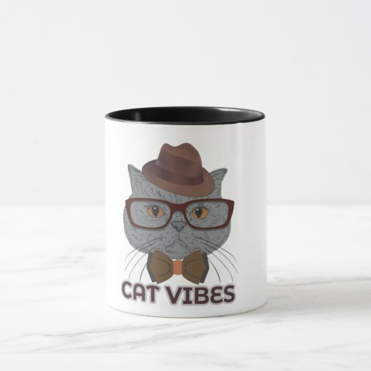 Cat Vibes – Cool Grey Cat  Tasse (Zentrum)