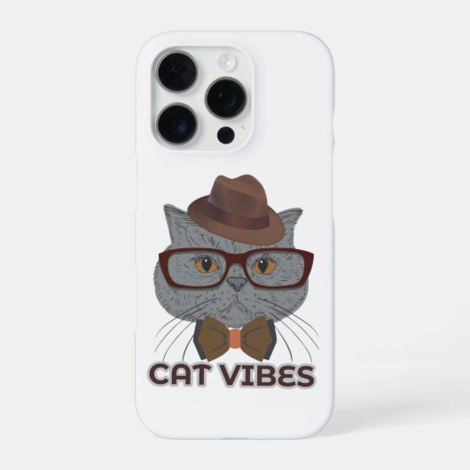 Cat Vibes – Coole graue Katzen Design iPhone Hülle (Rückseite)