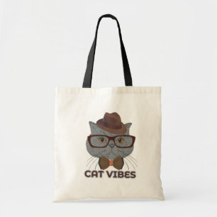 Cat Vibes – Coole graue Katzen Design Tragetasche