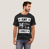 Cat Vibes Only Cool Cat Lover Funny Sunglasses Cat T-Shirt (Vorne ganz)