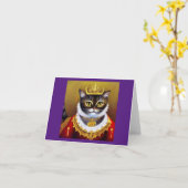 Cat Viktorianisch Queen Karte (Gelbe Blume)