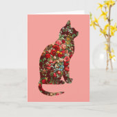 Cat Vintag Floral Card Serie 13 Karte (Gelbe Blume)