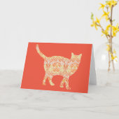 Cat Vintag Floral Card Serie 17 Karte (Gelbe Blume)