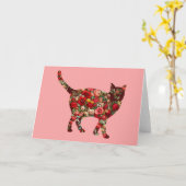 Cat Vintag Floral Card Serie 9 Karte (Gelbe Blume)