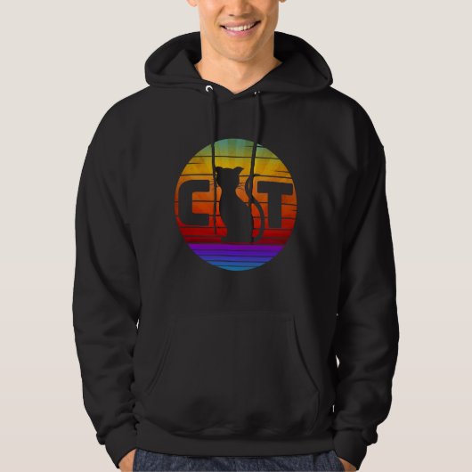 CAT VINTAG SUNSET HOODIE (Vorderseite)