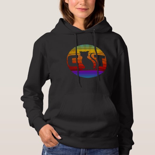 CAT VINTAG SUNSET HOODIE (Vorderseite)
