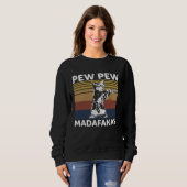 Cat Vintage PewPewPew Madafakas Cat Crazy Pew Sweatshirt (Vorne ganz)