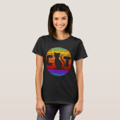 CAT VINTAGER RETRO SUNSET T - Shirt (Vorne ganz)