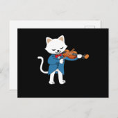 Cat Violin Postkarte (Vorne/Hinten)