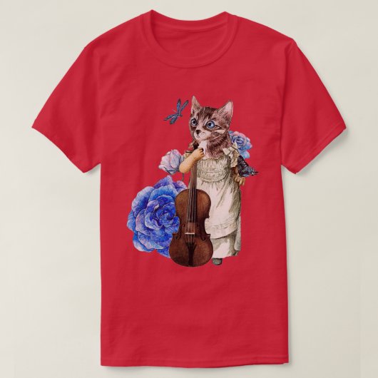 Cat Violinist T-Shirt (Design vorne)