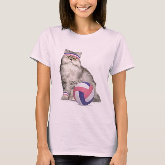 Cat Volleyball Sports T-Shirt (Vorderseite)