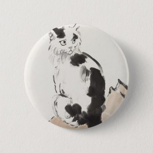 Cat (von Xu Beihong) Button (Vorderseite)