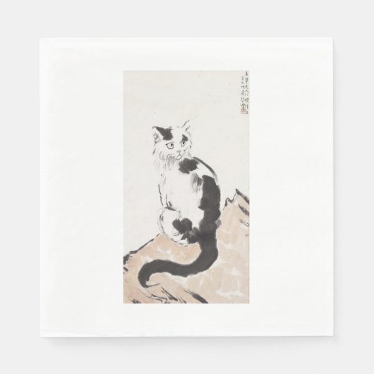 Cat (von Xu Beihong) Serviette (Vorderseite)
