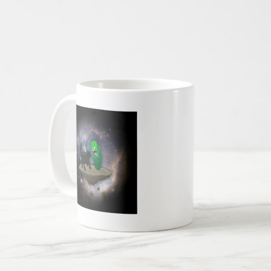 Cat vs Cucumber Kaffeetasse (Vorderseite Links)