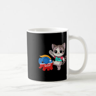 Cat Vs. Gop Elephant - Kamala Harris - Anti Trump Kaffeetasse