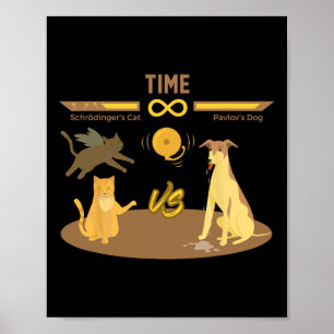 Cat Vs Pavlovs Dog Funny Video Game Poster