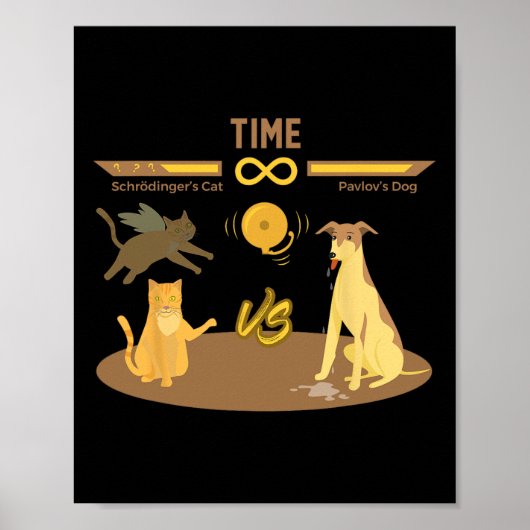 Cat Vs Pavlovs Dog Funny Video Game Poster (Vorne)
