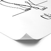 Cat Walking Zeichnend Print One Line Personalisier Poster (Ecke)