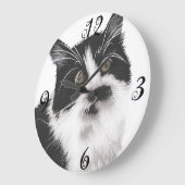 Cat Wall Clock Große Wanduhr (Winkel)
