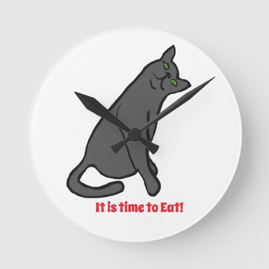 Cat Wall Clock Runde Wanduhr (Vorderseite)