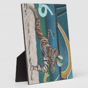 Cat Warrio Beach Volleyball Foto Plaque Fotoplatte