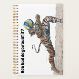 Cat Warrior Beach Volleyball Art Fantasy Planner Planer