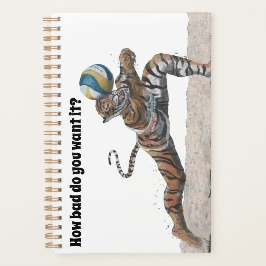Cat Warrior Beach Volleyball Art Fantasy Planner Planer (Vorderseite)