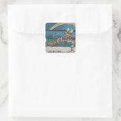 Cat Warrior Beach Volleyball Fantasy Art Stickers (Tasche)