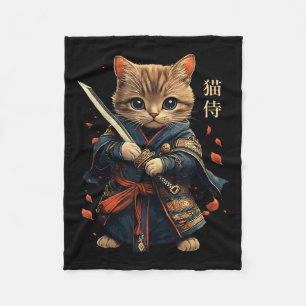 Cat Warrior Japanisch Samurai Cat Tattoo Kawaii Ni Fleecedecke