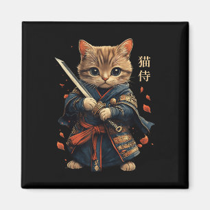 Cat Warrior Japanisch Samurai Cat Tattoo Kawaii Ni Magnet