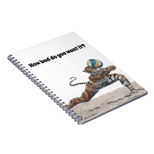 Cat Warrior Playing Volleyball SpiralNotebook Notizblock (Rechte Seite)